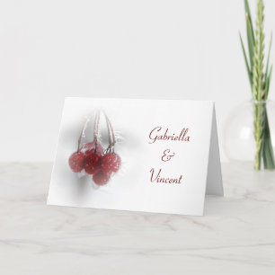 Invitation Red Frosty Berries Winter Wedding Invite