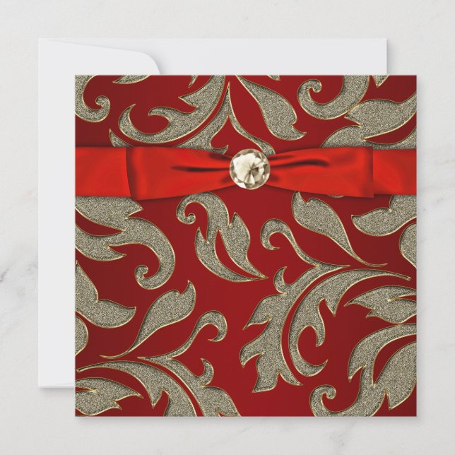 Invitation Red Gold Black Cravate Party (Devant)