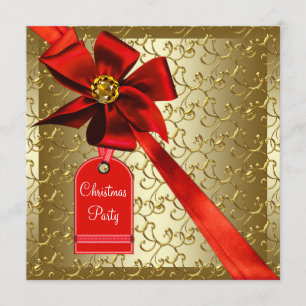 Invitation Red Gold Corporate Christmas Party