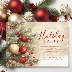 Invitation Red & Gold Holiday Party