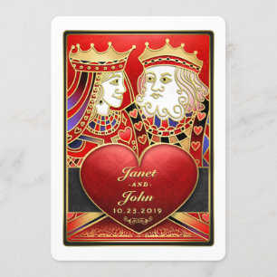 Invitation Red Gold King Queen Vegas avec l'Invitation
