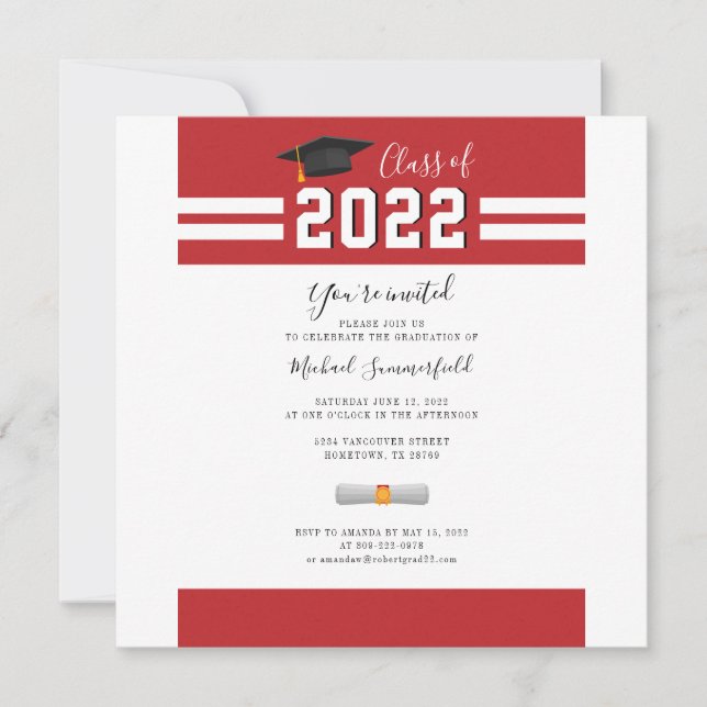 Invitation Red Grad Party 2024 (Devant)