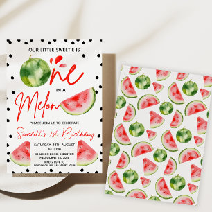Invitation Red Green Black Modern One In A Melon 1er Annivers