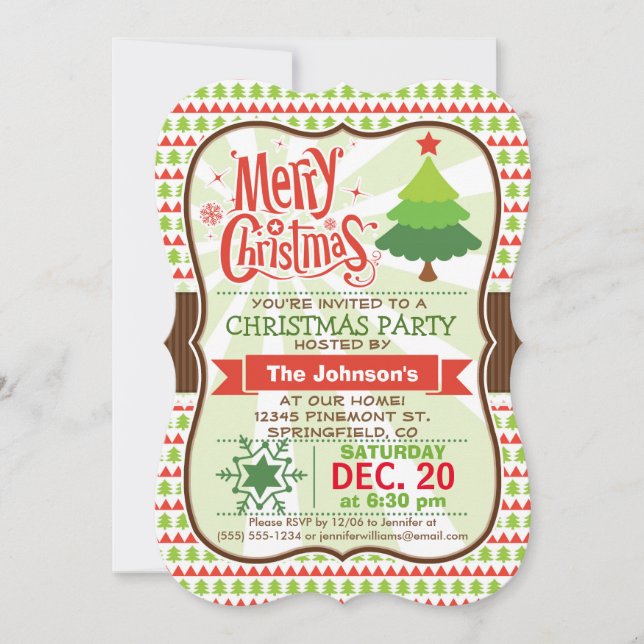 Invitation Red & Green Christmas Party (Devant)