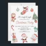 Invitation Red Green Cute Père Noël Christmas Party Invitatio<br><div class="desc">Red Green Cute Père Noël Christmas Party Invitation de Noël mignonne invitation de fête thématique avec divers articles de Noël autour du bord extérieur de l'invitation. Un père Noël, un sapin de Noël, un homme en pain d'épice, un bonhomme de neige, des cadeaux et plus encore sur un arrière -...</div>
