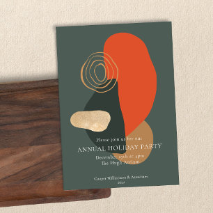 Invitation Red Green Modern Abstrait Business Fête de vacance