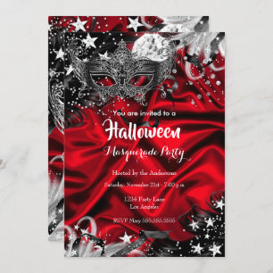 Invitation Red Halloween Magique Nuit Masquerade Party