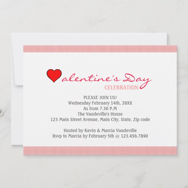 Invitation Red Heart Valentine's Day (Devant)