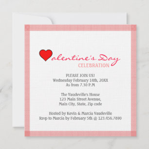 Invitation Red Heart Valentine's Day