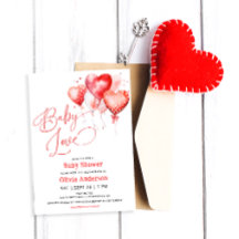 Red Hearts Baby Love Le Baby shower de Valentine