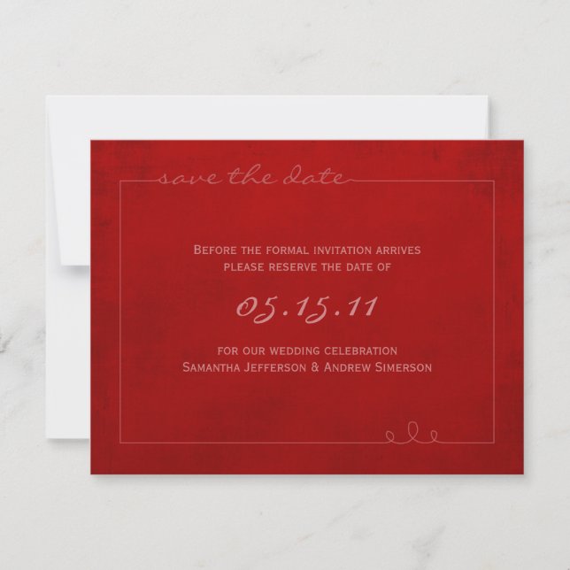 Invitation Red Hot Enregistrer la date Annonces (Devant)