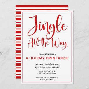 Invitation Red Jingle All Way Fête de vacances