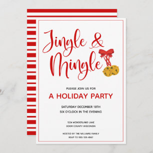 Invitation Red Jingle et Mingle Fête