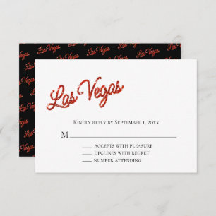 Invitation Red Las Vegas Sparkles Wedding RSVP