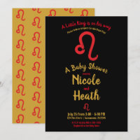 Red LEO Zodiac Juillet Août Baby shower d'astrolog