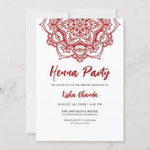 Invitation Red Mandala Mehndi