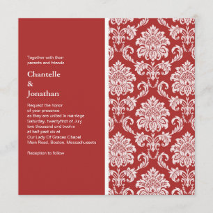 Invitation Red Mariage damassé