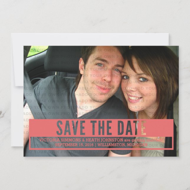Invitation Red Modern Cut Out Enregistrer l'Invitation de dat (Devant)