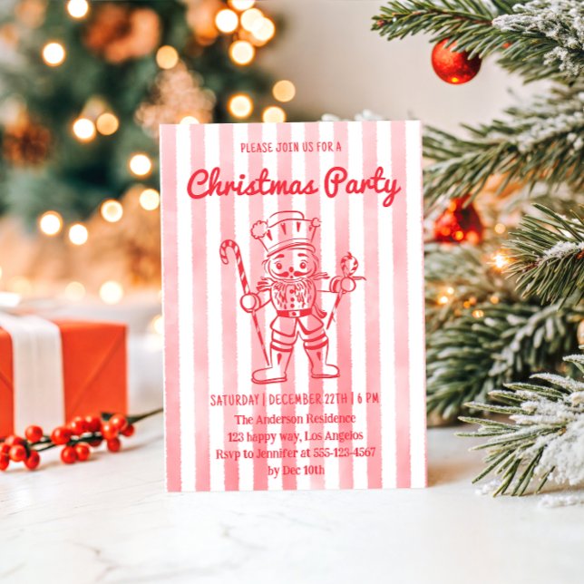 Invitation Red Nutcracker Christmas Party (Créateur téléchargé)