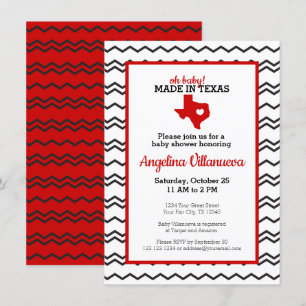 Invitation Red Oh Baby ! Chevron Fabriqué au Texas Douche