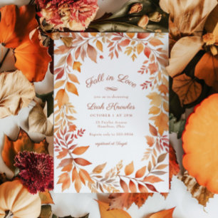 Invitation Red Orange Fall in Love Fête des mariées