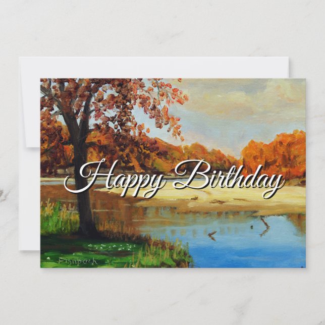 Invitation Red Orange Green Blue Yellow River Birthday  (Devant)