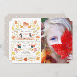 Invitation Red Panda Autumn Folift Photo Anniversaire