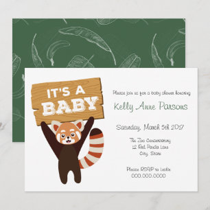 Invitation Red Panda nouveau bébé Jungle Baby shower Invitati