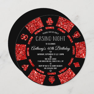 Anniversaire Las Vegas Invitations Faire Part Cartes Zazzle