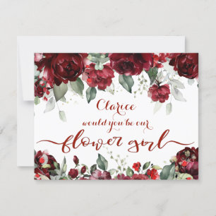 Invitation Red Peony Epiphany Mariage Flower Girl Poser