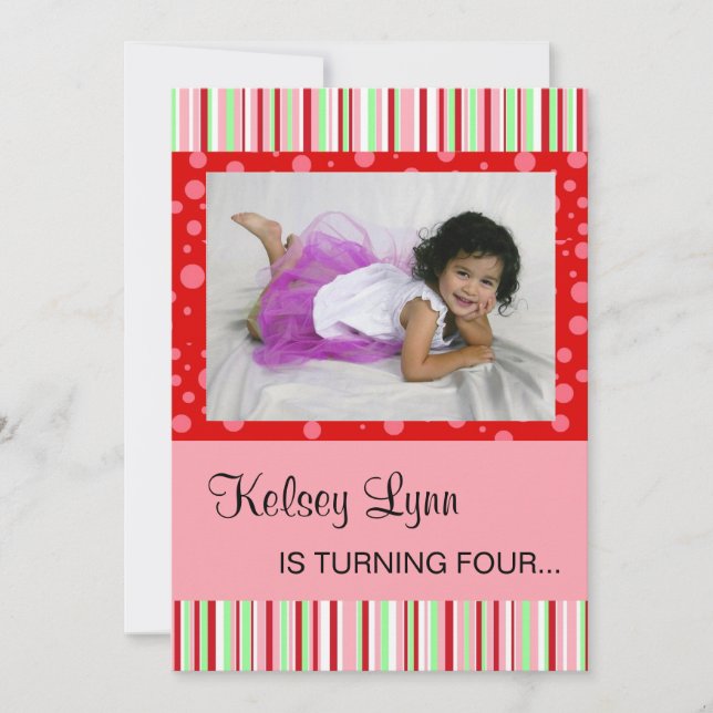 Invitation Red Pink aux fraises (Devant)