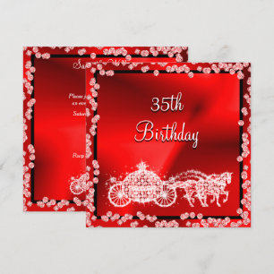 Invitation Red Princess Coach & Horses 35e anniversaire