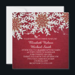 Invitation Red Romantic Christmas Snowflakes Wedding Invitati<br><div class="desc">Style luxueux. Invitation romantique et magique pour votre journée de mariage unique et spéciale. Des invitations romantiques mariages rendront votre journée de mariage plus spéciale et unique. Conception customisée, texte et photos imprimés sur papier de base. Vous pouvez choisir votre propre texte, polices et différents types de papiers. Parfait pour...</div>
