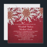 Invitation Red Romantic Christmas Snowflakes Wedding Invitati<br><div class="desc">Style luxueux. Invitation romantique et magique pour votre journée de mariage unique et spéciale. Des invitations romantiques mariages rendront votre journée de mariage plus spéciale et unique. Conception customisée, texte et photos imprimés sur papier de base. Vous pouvez choisir votre propre texte, polices et différents types de papiers. Parfait pour...</div>