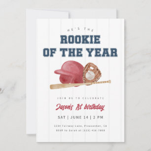 Invitation Red Rookie de l'année Baseball premier anniversair