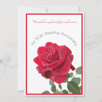 Red Rose Anniversaire ou autre événement Invitatio