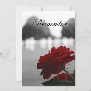 Invitation Red Rose Memorial Day