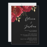 Invitation Red Roses Élégant Mariage moderne<br><div class="desc">Red Roses Elégant Faire-part de mariage moderne Voir la collection correspondante dans Niche & Nest Store</div>