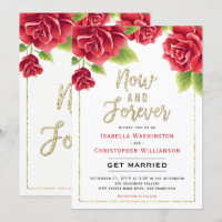 Red Roses & Gold Parties scintillant Now and Forev
