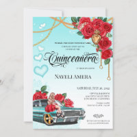 Red Roses Lowrider Chola Sacré Coeur Quinceanera