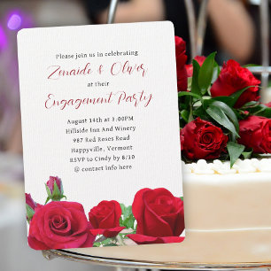 Invitation Red Roses Mariage