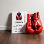 Invitation Red Rumble First Knockout Boxing Anniversaire<br><div class="desc">Préparez-vous à gronder avec notre Rumble First Knockout Boxing Birthday Invitation! Parfait pour le premier anniversaire de votre petit champion, cette invitation présente un design de boxe rétro avec une typographie audacieuse et vintage et des gants de boxe rouge classiques. Entièrement personnalisable avec les détails de votre événement, il est...</div>