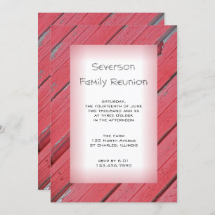 Invitation Red Rustic Grange Bois Pays Réunion familiale