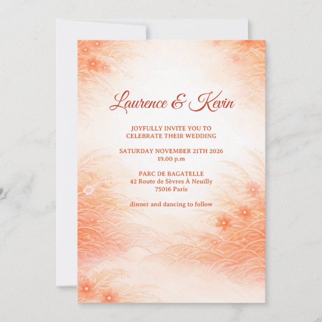 Invitation Red Seigaiha – Japanese Wedding Collection (Devant)