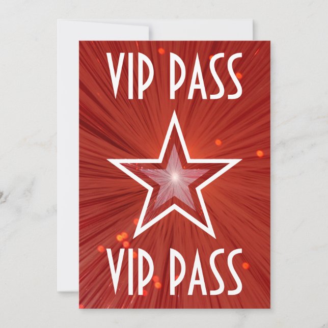 Invitation Red Star 'VIP PASS' blanc (Devant)