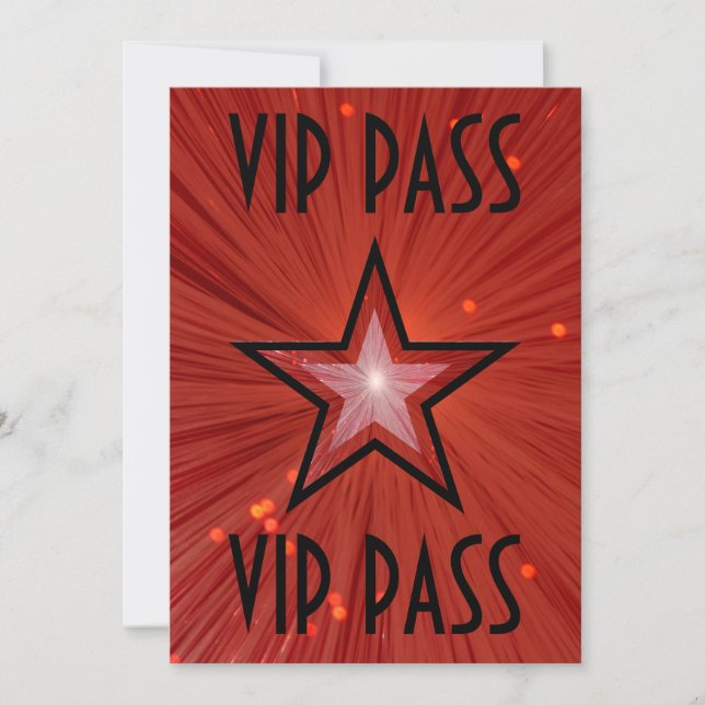 Invitation Red Star 'VIP PASS' noir (Devant)
