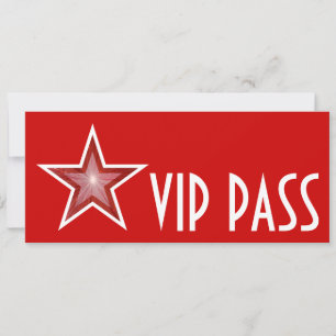 Invitation Red Star 'VIP PASS' rouge long