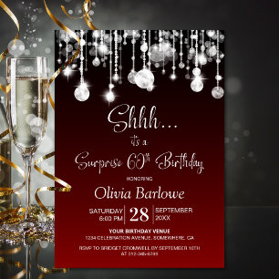 Invitation Red Surprise 60th Birthday Party