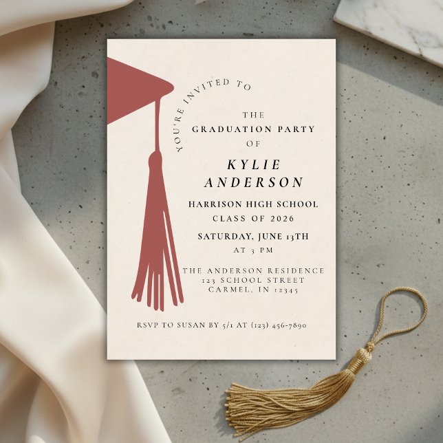 Invitation Red Tassel High School Graduation Party (Red Tassel High School Graduation Party Invitation)