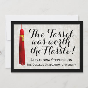 Invitation Red Tassel Worth Hassle Dit Diplôme D'Études Unive
